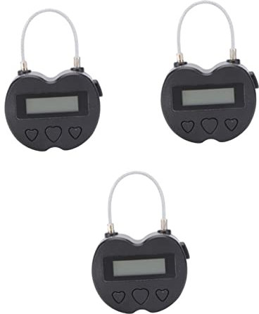TEHAUX 3 Stk Elektronische Schlösser Lcd-display Zeitschloss Elektronisches Zeitschloss Timer-vorhängeschloss Küchenvorratsbehälter Sperren Zeitfreigabesperre Uhr Gebührenpflichtig Metall