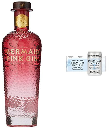 Mermaid Pink Gin, 70cl – Isle Of Wight Distillery, Genuine Hand-Crafted Small Batch, Premium & Fever-Tree Refreshingly Light Indian Tonic Water, 150ml