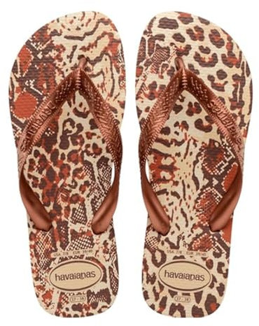 Havaianas Women's Top Animals Flip-Flop, Sand Grey/Metallic Copper, 5 UK