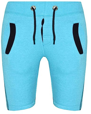 A2Z 4 Kids Fleece Jogging Shorts - Shorts Contrast Trim Aqua 11-12.