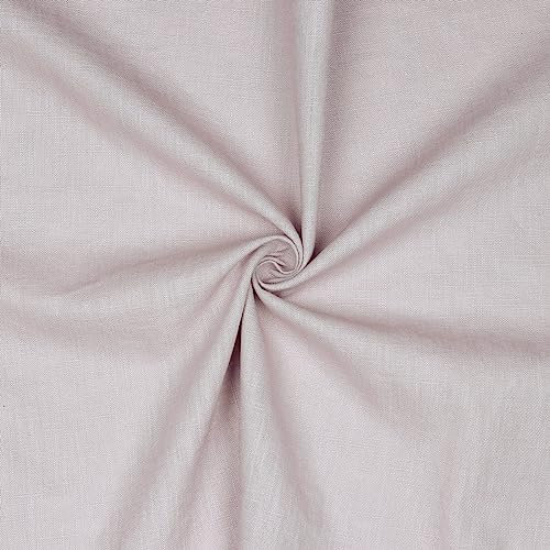 Leinen Stoff Meterware Uni 40 farben 100% Leinenstoff Naturstoff OEKO-TEX 140cm Breite (048 I LightLilaC)