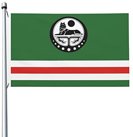 Flagge der Tschetschenischen Republik Itschkeria (mit Wappen), Flaggen, 90 x 150 cm, Outdoor-Dekorationsflagge, leichtes Banner, Zuhause, Party, Hof, 3 x 5 Flaggen