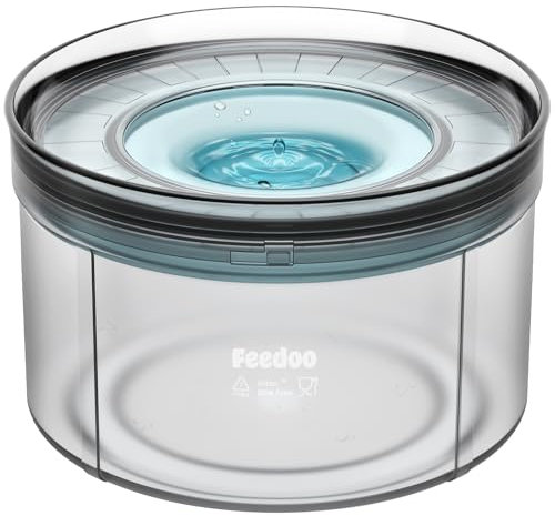 Feedoo 1Gallon No Spill Water Bowl for Dogs, Tritan BPA-Free Spill Proof Water Bowl with Non-Slip Mat, No Splash Slow Drinking Dog Water Bowl for Messy Drinker