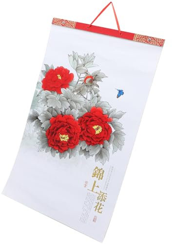 IMIKEYA Calendrier Du Nouvel An 2024 Calendrier Fengshui Lunaire Vintage Mural Feng Shui s à Défilement Mural 2024 Papier Bobine Bureau