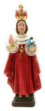 OVUNQUE PROTEGGIMI Statue Jesuskind von Prag, 30 cm, Marmorpulver, für den Innen- und Außenbereich, 11,81 Zoll Infant Jesus of Prague Statue. Niño de Prag