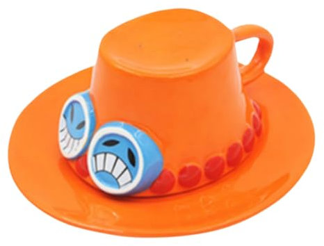 LoJax Handgefertigte Porzellantasse, Anime-Keramik-Tasse, Kaffeetasse einteilig, Bürotasse, Strohhut-Ruffy-Keramikbecher-Geschenk, Büro-Souvenir