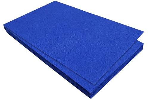 Jtnohx Filzstoff, Steifer Bastelfilz, Farbige Filz zum Basteln, 17,78×28,7cm 11 Pcs Filzplatten Quadrat für das Nähen (Dunkelblau)