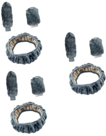 Holibanna 3 Teilige Winterdecke Feuchtigkeitsableitend Gemütlich Lenkrad Und Lenkradbezug Das Geschenk Autozubehör Für Halsmanschette Kaltes Wetter Gemütliche Auto Lenkradabdeckung