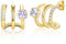 wynn's Klaue Ohrringe Gold Damen, 14K Vergoldete Ohrringe Creolen, Ohrstecker Silber 925 mit AAA Zirkonia