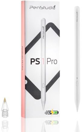 Penstudio Stylus Pen for Apple iPad 2018-2024丨USB-C 2X Faster Charge丨Best Alternative to Apple Pencil 2nd 1st Generation丨Durable Metal Replacement Tips, Palm Rejection, Tilt Sensitivity, Shortcuts.