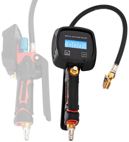 ORAZIO 4 en 1 Manómetro Presión Neumáticos Digital con Pantalla LCD, 230 PSI Pistola de Bomba Inflador de Neumáticos para Vehículos Pesados, Automóviles, Motocicletas y Bicicletas