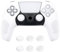 PlayVital Cover Grip Silicone Separabile per ps5 Controller,Custodia Skin Protettiva Antiscivolo per Joystick & 6 Copri Analogici(3D Borchiate)-Compatibile con Base di Ricarica-Bianco Neve