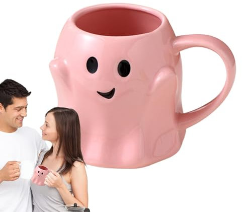 Tazza fantasma in ceramica, tazza a forma di fantasma - Tazza da bere fantasma adorabile | Tazza da caffè Ghostface in ceramica spettrale da 440 ml per adulti, bambini, donne, tè, cioccolata calda