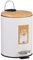 New White Modern Bamboo Pedal Bin 3L With Stylish Lid Bathroom Kitchen Rubbish Dustbin Pedal Bin - A36