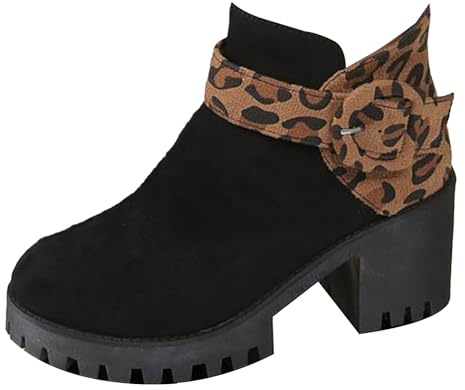 Generico Scarpe Stivali Donna Eleganti, Tronchetti Donna Invernali Morbidi con Tacco, Tronchetti Comoda Stivaletti Corti Vintage Stivaletti Donna Motociclista Casual Stivali Elasticizzati Donna Curvy