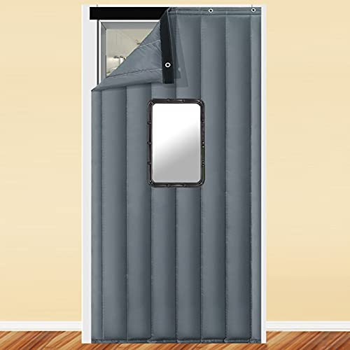 Cortina térmica aislante para puerta con manta resistente al viento, cortinas de garaje insonorizadas para reducción de ruido y protección de privacidad en la sala de estar, cocina, sótano, entrada al