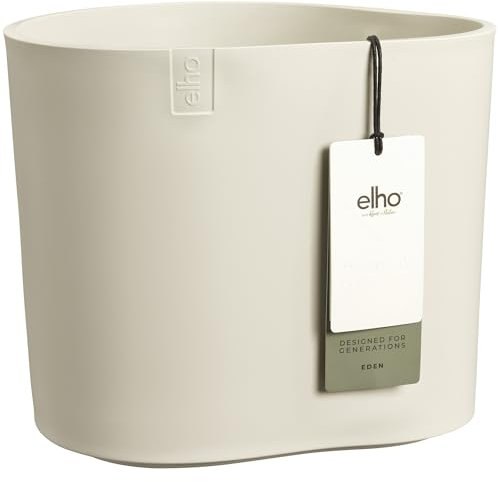 elho Eden 25 - Plant Pot for Indoor & Outdoor - 100% Recycled Plastic - Ø 24.5 x H 23.1 cm - White/Linen White