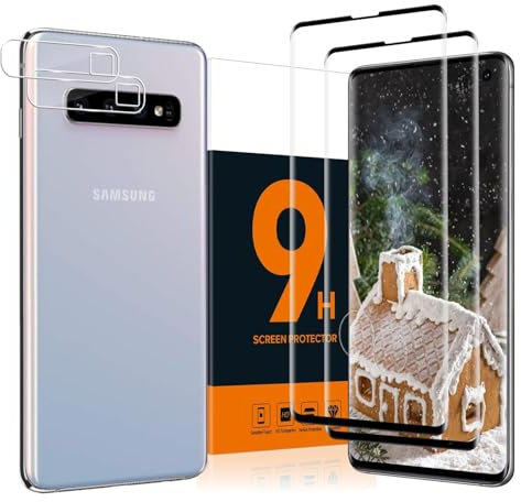 Carantee 2+2 Stück Schutzfolie für Panzerglas für Samsung Galaxy S10, Anti-Öl Samsung S10 Schutzglas + Kameraschutz, 3D Volle Bedeckung, 9H Härte, Anti-Schmutz, HD Klare Samsung S10 Displayschutz