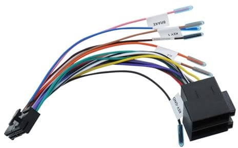 SIGANDG 1 Pedazo Adaptador de Arnés de 20 Pines A ISO 20P ISO Adaptador Estéreo de Coche de Repuesto, cables de accesorios universales con líneas de control del volante e inverso 21.5 cm