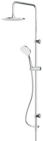 AM.PM Hit - Duschsystem ohne Armatur, Duschset mit Regendusche 22 cm, Handbrause EnerJet, Schlauch und Brausestange, Chrom