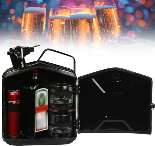 WADPP Jerry Can Mini-Bar, Whiskey-Bar-Schrank, 5 l / 20 l tragbarer personalisierter Getränkeschrank, Weihnachts- oder Geburtstagsgeschenk für Ihren Ehemann, Vater oder Freund,Black-5L