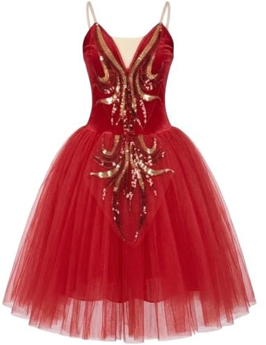 Fituenly Ballett-schwanensee-kostüm Für Damen Und Mädchen, Camisole-Trikot, Schwanensee-kostüm, Besticktes Spitzenkleid