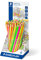 STAEDTLER trockene Textmarker Buntstifte, ergonomische Dreikantform, ideal für dünnes Papier, in den Farben neon gelb, orange, pink und grün, 48 Trockentextmarker im Köcher, 128 64KP48