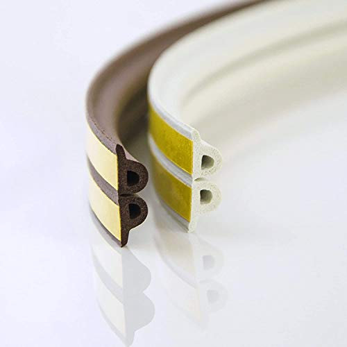 Dichtung, Dichtungsband für Fenster und Türen, Länge: 100 m, 9 x 5,5 mm, weiß, P-Profil, aus EPDM