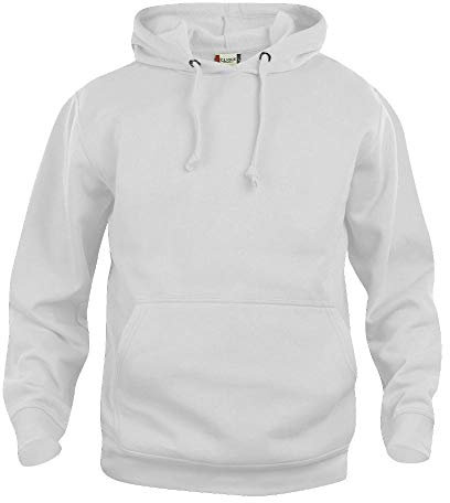 CliQue Herren Basic Kapuzenpullover, weiß, L
