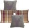 McAlister Textiles Stag | 4er Set Kissenbezüge Hirsch-Motiv Tartan kariert | 43x43cm in Maulbeere | 2 x Hirschmotiv und 2 x Tartanmuster