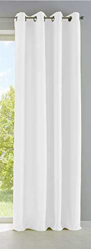 Vorhang Blickdicht Gardine Matt Lichtdurchlässig »Palermo« mit Ösen und Raffhalter Dekoschal HxB 175x140 cm Weiß, 10000265