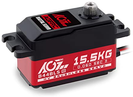 AGFRC B44BLS V2 15,5 kg 0,060s Low-Profile RC Servo | 0.060s/60°, 8.4V HV, Brushless, programmierbar, Titanium Gear 2BB, für 1/10-1/12 RC Cars, Trucks, Flugzeuge, 48g