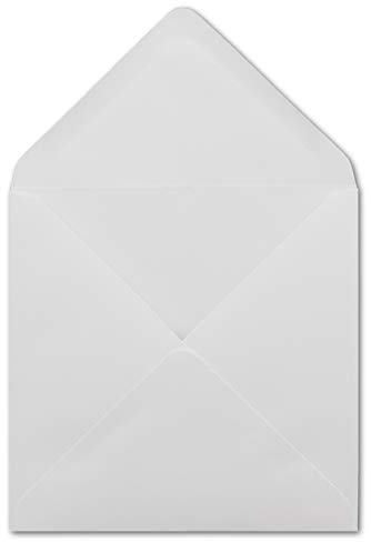50 Quadratische Briefumschläge Weiß - 15,5 x 15,5 cm - 100 g/m² - Spitze Klappe mit Nassklebung Post-Umschläge ohne Fenster von Ihrem Glüxx-Agent