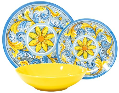 NAMAI - Servizio Piatti 6 Persone - Piatti Porcellana - Adatti in Lavastoviglie e Microonde - Piatti Colorati - Set Piatti 18 Pezzi - Set Piatti 6 Persone - Piatti Particolari