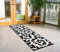 Bravich ModernFloral Flower Pattern Very Long Hallway Hall Runner Narrow Rugs Custom Length Black & White Floral Stair Carpet Mats 60x240CM (2'X8')