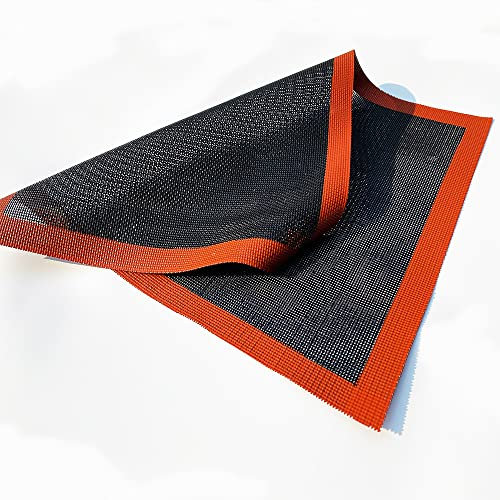 ZouWei Tappetino Microforato da Forno Antiscivolo Teglia da Forno per Macarons in Silicone Fibra di Vetro e Silicone, Robusto, Ecologico, Riutilizzato, per Forno, Microonde, Congelatore ECC—Nero