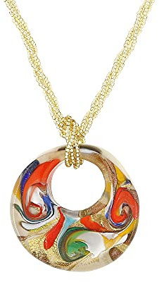 Venetiaurum - Collier pour Femme Avec Pendentif En Verre Original de Murano Et Argent 925 - Bijou Certifié Made In Italy