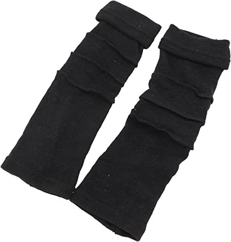 GURU SHOP Baumwoll-Feinstrick Handstulpen, Pulswärmer mit Overlock, Herren/Damen, Schwarz, Baumwolle, Size:One Size