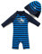 ADAVERANO Baby Jungen Sonnenanzüge UV50+ Badebeklideung Wimsuit Mit Sonnenhut.(Der Grauwal,80-86Cm)