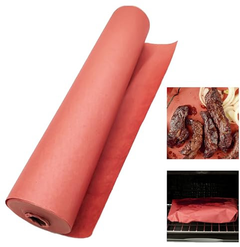 Tikxlafe Papier de boucherie rose, rouleau de 53 m, papier kraft pour barbecue - largeur 45 cm Le papier de boucherie original pour des résultats de cuisson parfaits pour le barbecue (45cm × 53 Meter)