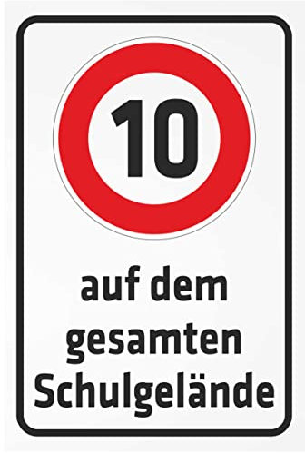 INDIGOS UG - Alu - Dibond panneaux 3mm - Sécurité - 10 km/h sur tout le terrain de l'école - 400x300 mm - Hôtel, Entreprise, Protection, KITA, Médecin, Pratique, Appartement