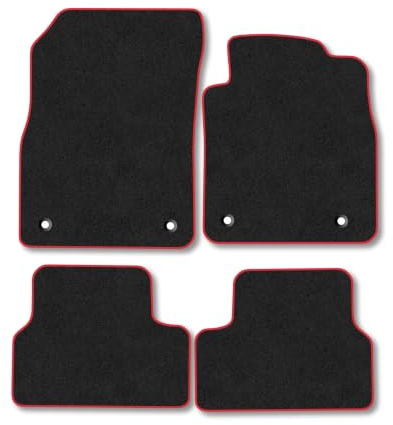 Vauxhall Cascada (2013-2018) Carpet Car Mats | Red Edge Trim Tailored Fit Floor Mats Full Coverage Protection Accessories Easy Clean Anti Slip Made in the UK