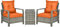 Outsunny 3 Pieces Rattan Bistro Set, Wicker Garden Furniture Set with Storage Coffee Table and Chairs, Thickened Cushions for Outdoor, Patio, Balcony, Orange