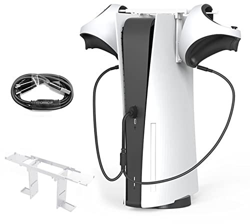 SHEAWA Kleiderbügelhalter und 1 in 2 out Splitter Ladekabel Kit für PS5, PS VR2 Controller Spiel Upgrade Zubehör