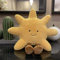 EXQULEG Lächeln Sonne Plüsch Dekokissen, Mond Kissen für Kinder zum Kuscheln Sofakissen 3D Plüschtier Geburstagsgeschenke Zierkissen (Sonne 50cm)