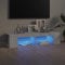 KOIECETA TV Schrank mit LED-Leuchten Lowboard Fernsehschrank Fernsehtisch Sideboard HiFi-Schrank TV Möbel Tisch Board (Grau Sonoma, 135x39x30cm)