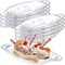 Bokon Paquete de 16 platos divididos de plátano de 8 onzas, platos de helado de acrílico, cuencos divididos de plátano transparente, plato de barco dividido para cocina, yogur, aperitivos de frutas