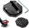 Motorrad Seitenständer Fuß-Verbreiterung Ständer Platte Pad Hohe Festigkeit Kickstand Pad Platte Unterstützung Accessory Motorrad Unterstützung Stützplatte (Schwarz)