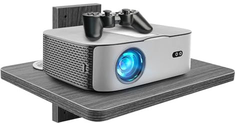 BiJun Rregal Wand für Akustikpaneele Wandhalterung, Hi-Fi Rack DVD Regal Schwimmende Projektor Lautsprecher TV Schrank Spiele Wandhalterung Entertainment-Media-Ständer Router (Grau 1 Regalböden)