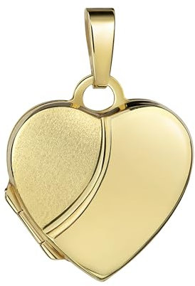 JEVELION Medaillon Herz klein 333 Gold 8 Karat Herz-Amulett für 2 Bilder zum Öffnen + Halskette